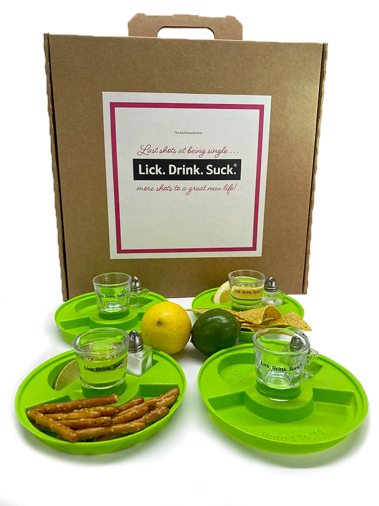 Lick. Drink. Suck.® Bachelorette Party Tequila Drinking Kit - 4 Place Setting