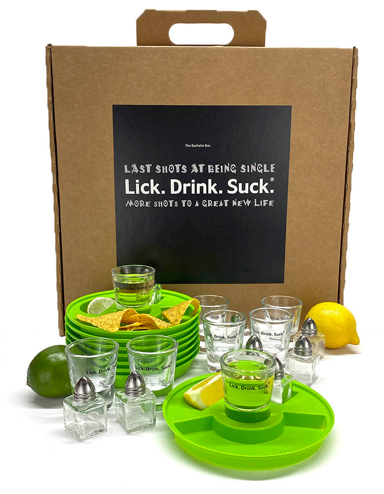 Lick. Drink. Suck.® Bachelor Party Tequila Drinking Kit - 8 Place Setting