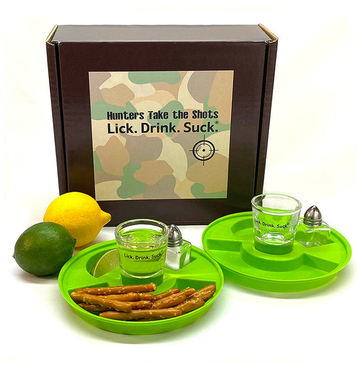 Lick. Drink. Suck.® Hunters Tequila Drinking Box - Great gift for Hunters